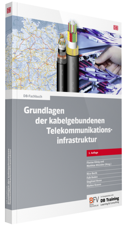 Buchcover „Grundlagen der kabelgebundenen Telekommunikationsinfrastruktur" – DB-Fachbuch