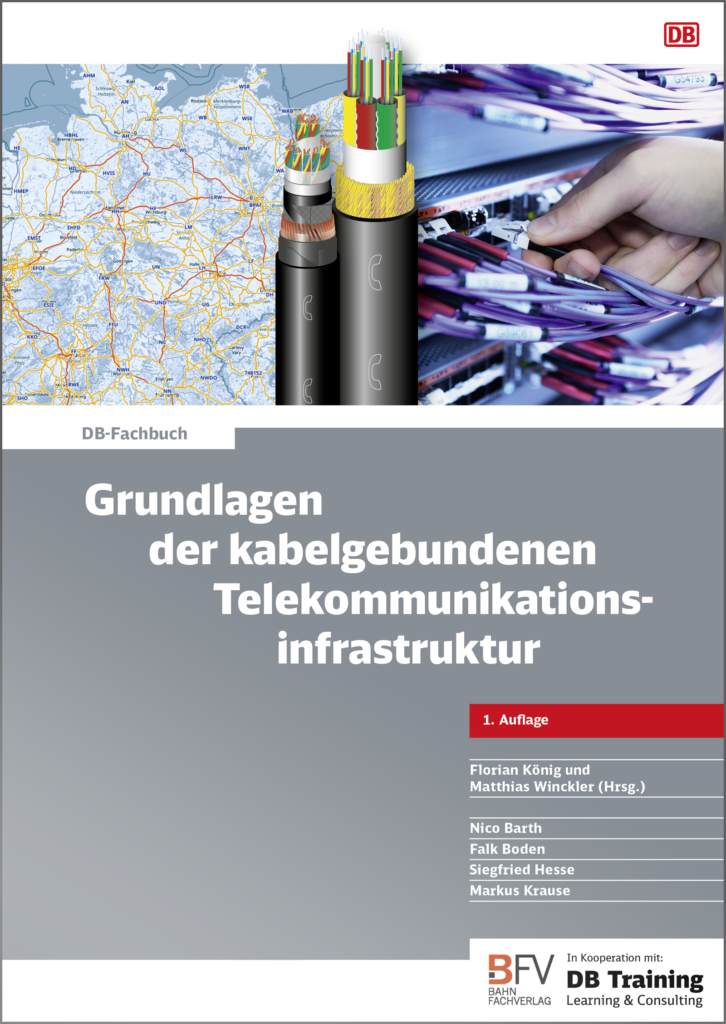 Buchcover „Grundlagen der kabelgebundenen Telekommunikationsinfrastruktur" – DB-Fachbuch